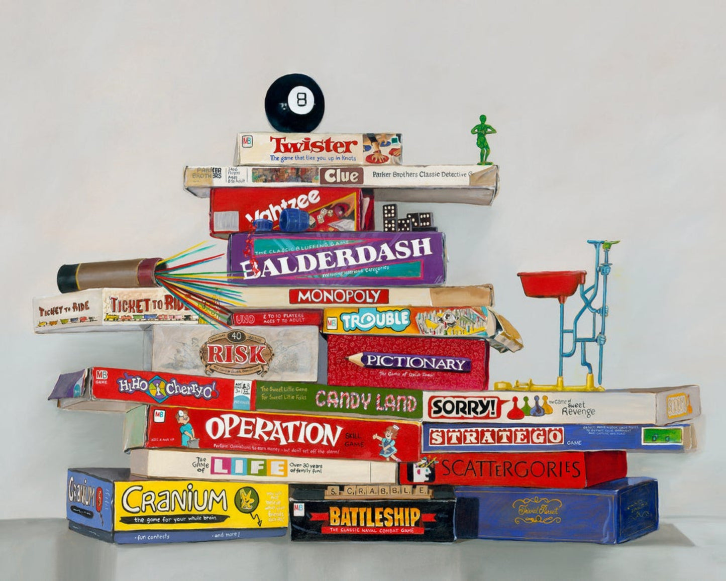 The Games People Play be Gail chandler featuring popular board games including Monopoly, Clue, Sorry, Candyland and more.