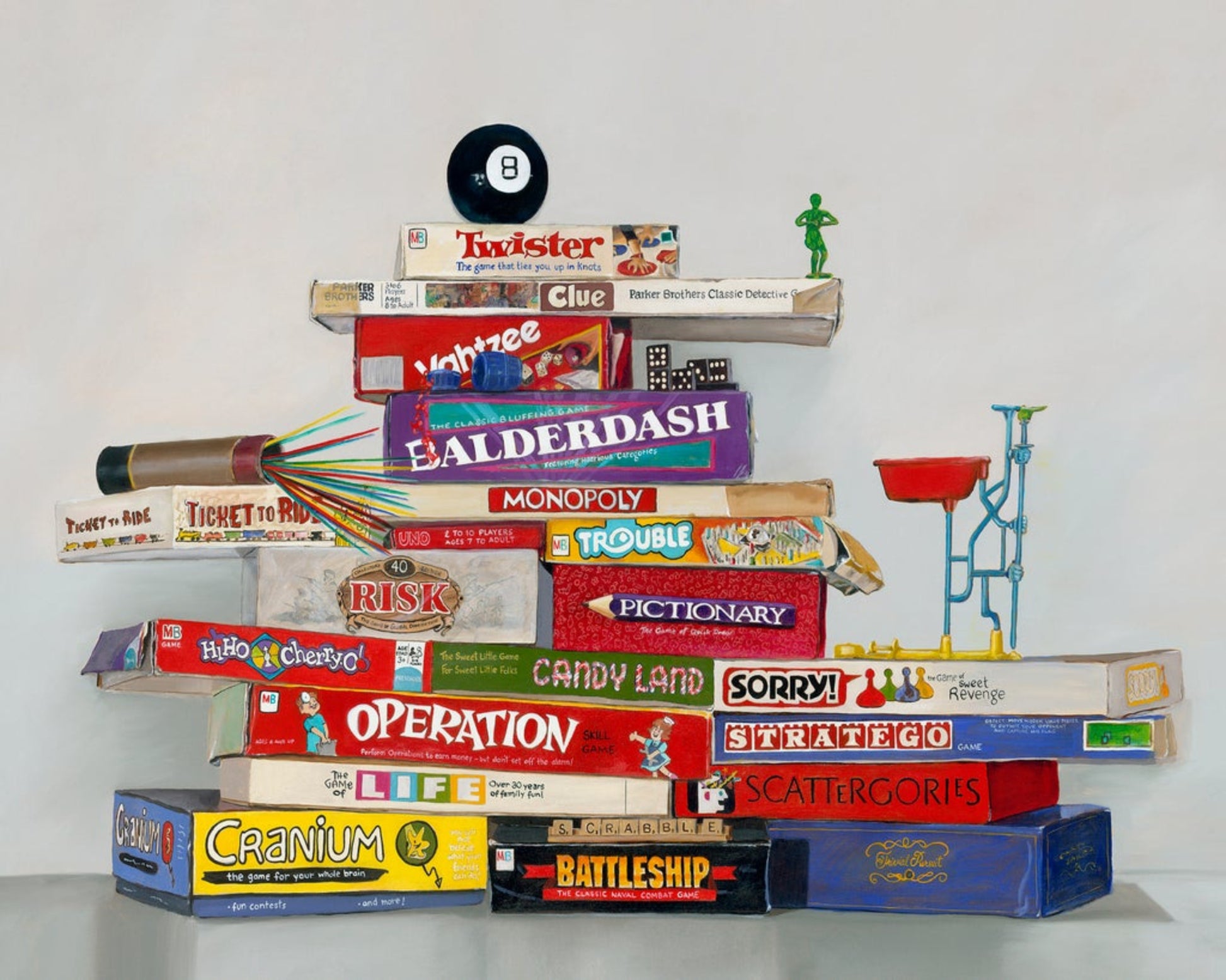 The Games People Play be Gail chandler featuring popular board games including Monopoly, Clue, Sorry, Candyland and more.