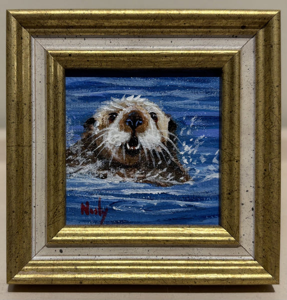 Otter miniature original by Karen Neely