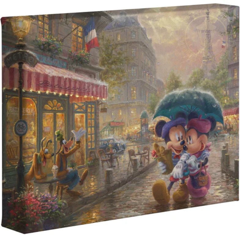 Disney's Mickey & Minnie in Paris - Gallery Wrapped Canvas - from Thomas Kinkade Studios