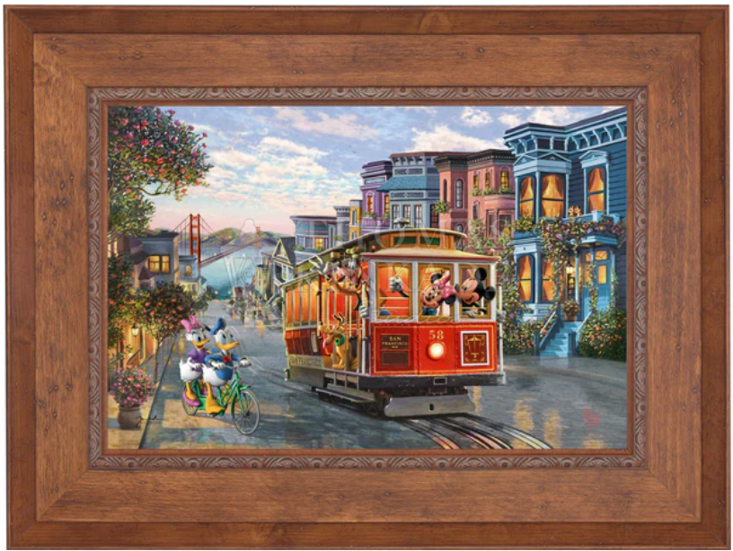 Disney Mickey and Minnie in San Francisco Limited Edition Canvas from Thomas Kinkade Studios -Framed