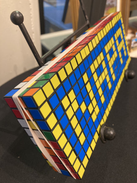 RED, WINE & BLUE - 3x8 Mini Cube Original - Ready to Hang