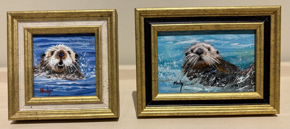 Otter miniature originals by Karen Neely