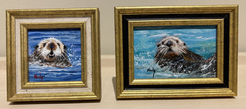 Otter miniature originals by Karen Neely
