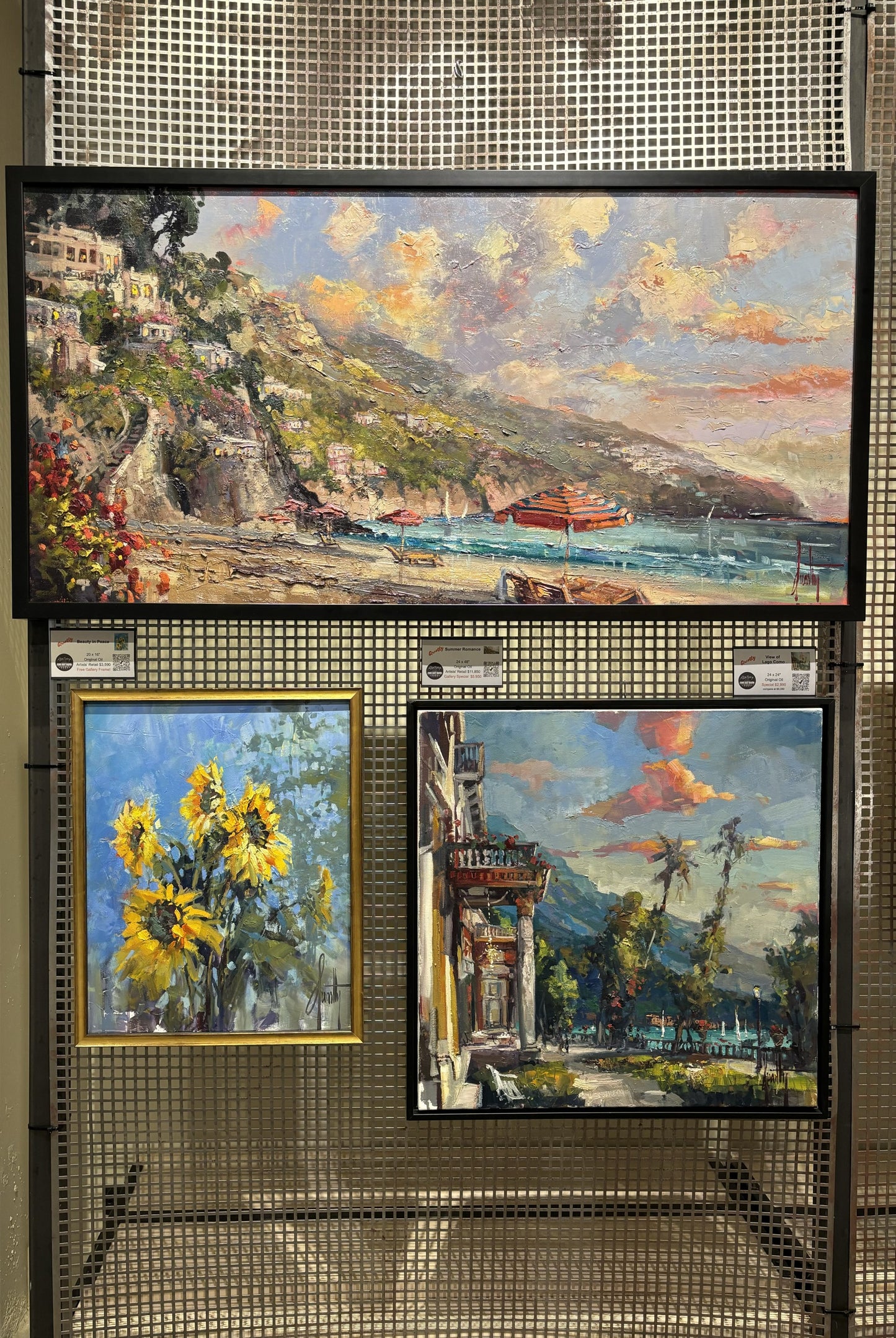 View of Lago Como 24 x 24" - original oil by Quartly