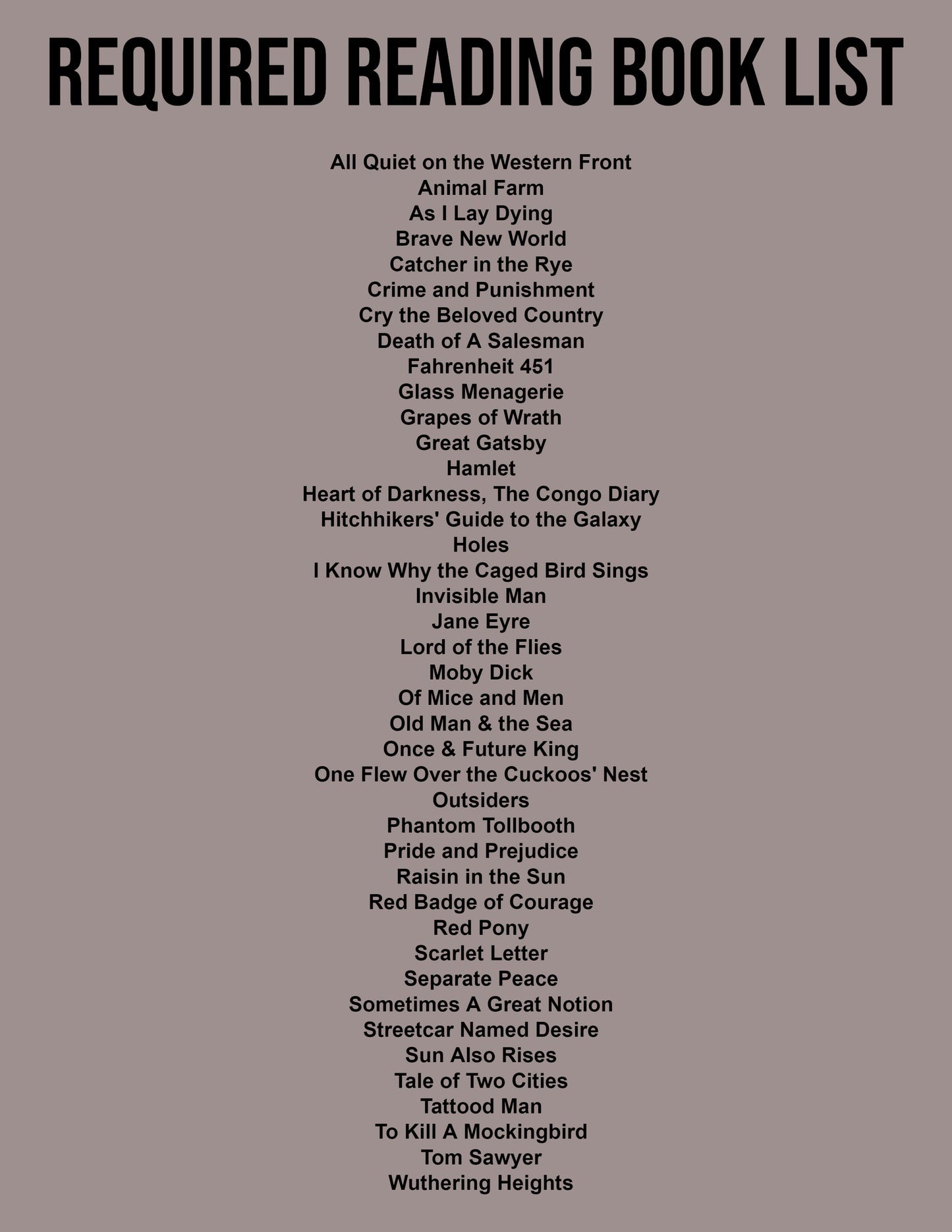 Required Reading book list