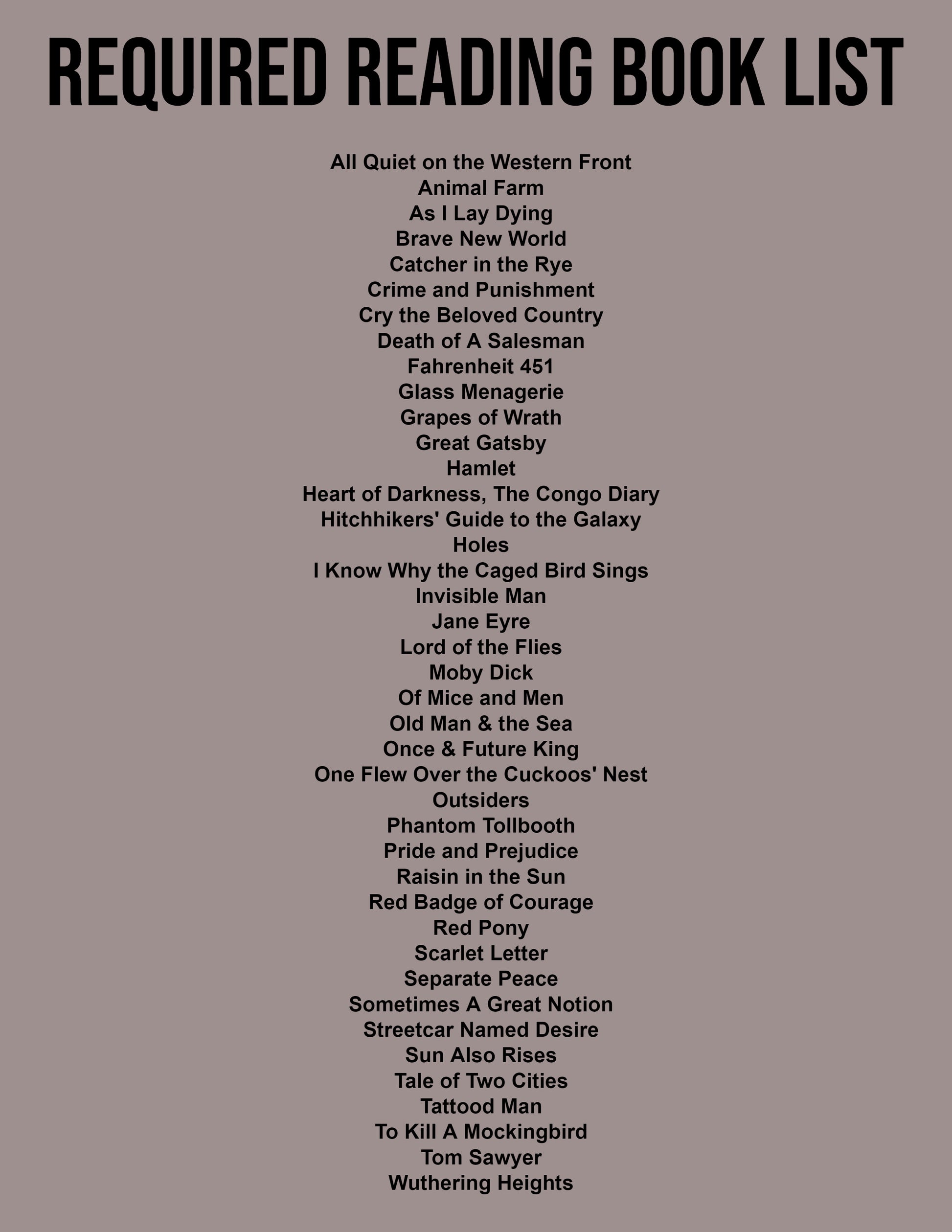 Required Reading book list