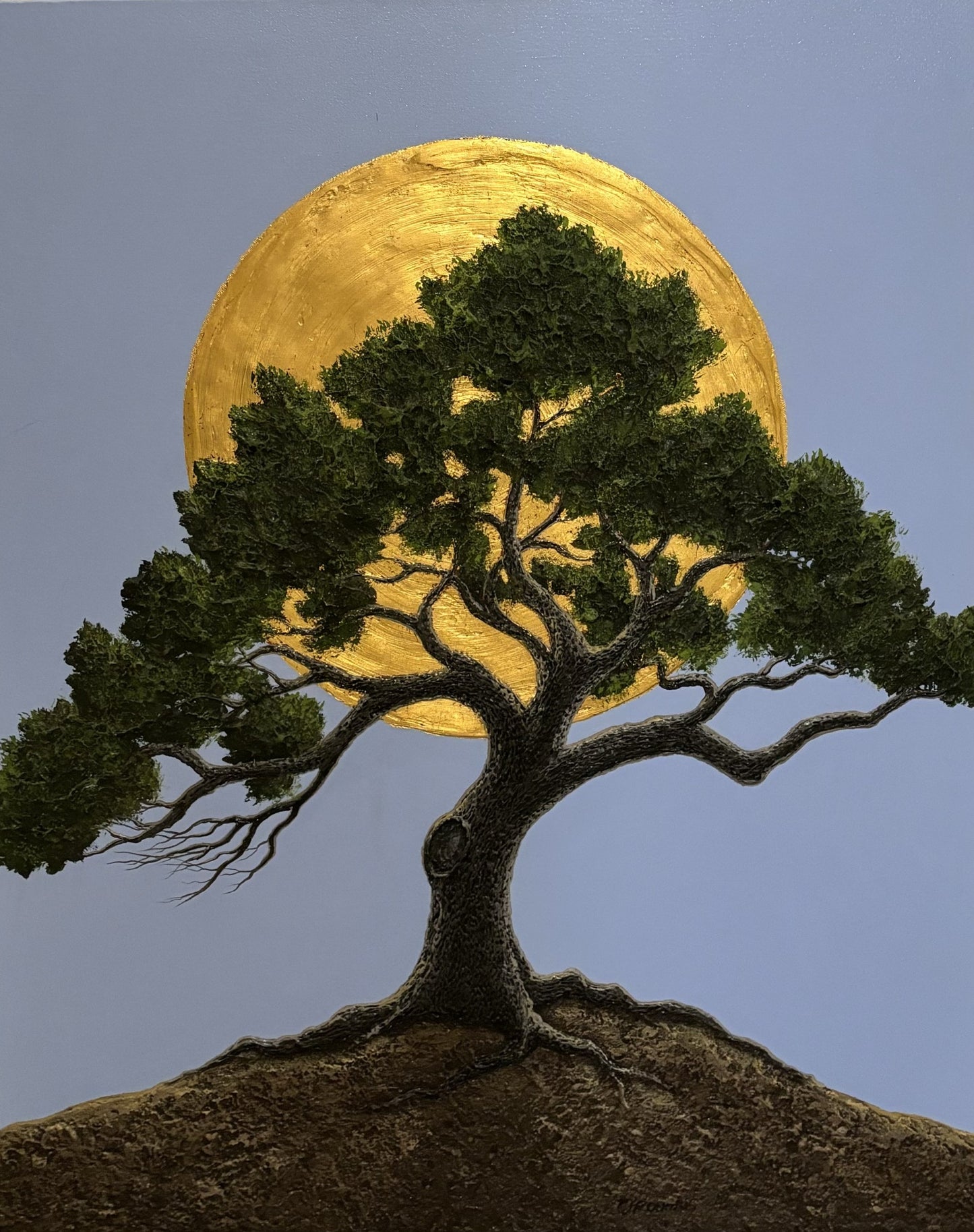 Rise & Shine close up with Gold Leaf moon by Patrick O'Rourke