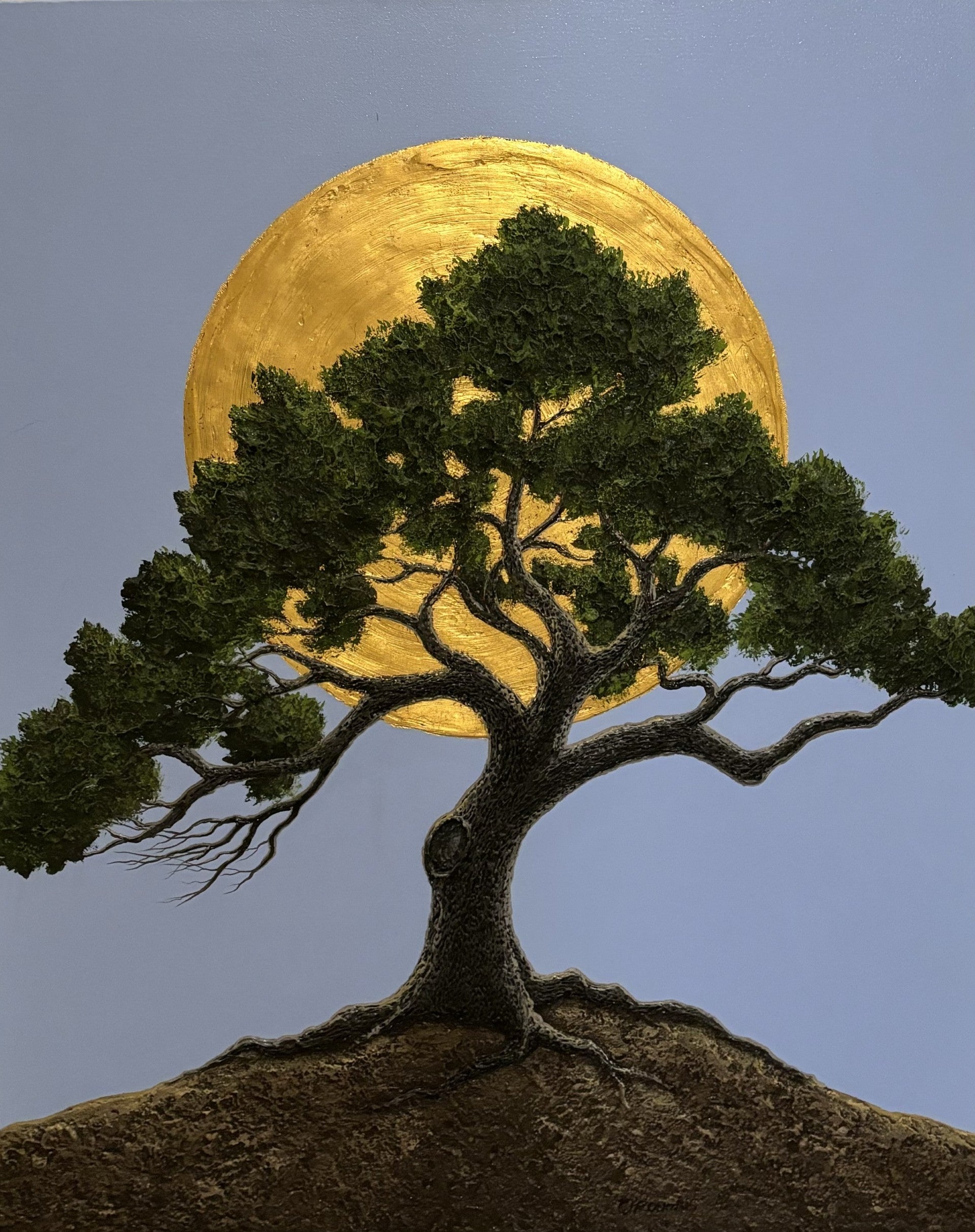 Rise & Shine close up with Gold Leaf moon by Patrick O'Rourke