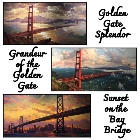 Golden Gate Splendor, Grandeur of the Golden Gate, Sunset on Bay Bridge by Leon Roulette