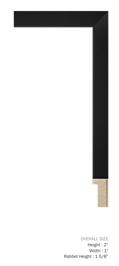 Contemporary 1" Matte Black Cap Frame