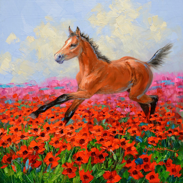 Sheer Joy - 10x10" Cradled Panel Original Oil by Mikki Senkarik