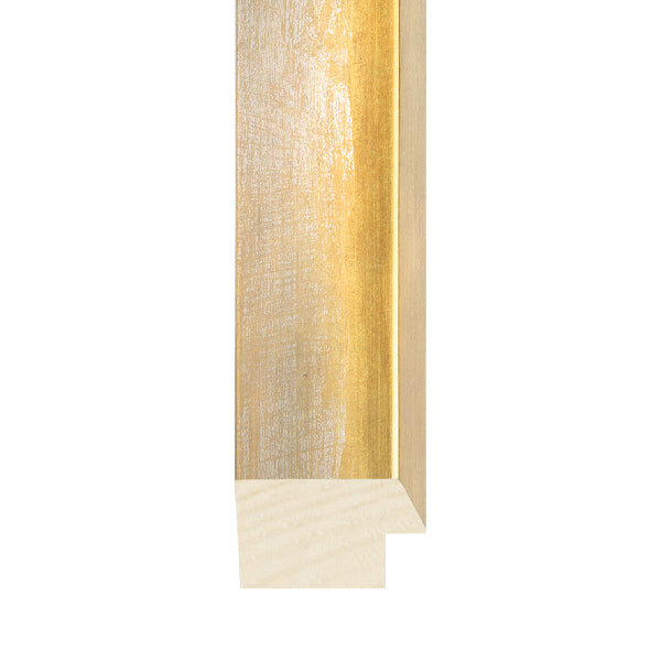 Custom Contemporary Gold Frame - Cream Liner - Beaded Gold Fillet