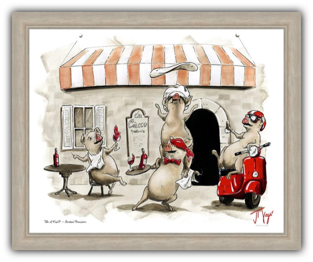 Smoked Prosciutto whimsical pig art by JT Vegar