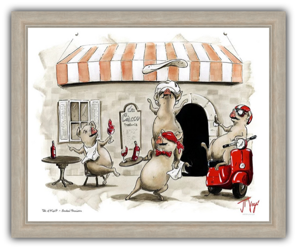 Smoked Prosciutto whimsical pig art by JT Vegar