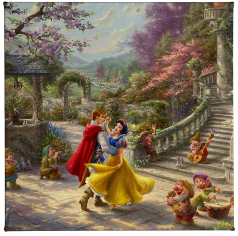 Disney Snow White Dancing in the Sunlight - 14" x 14" Gallery Wrapped Canvas