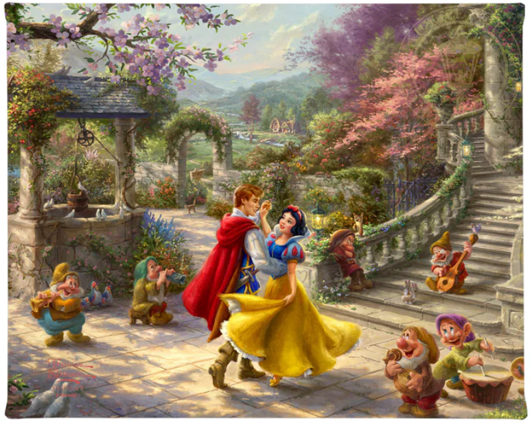 Disney Snow White Dancing in the Sunlight - 14" x 14" Gallery Wrapped Canvas