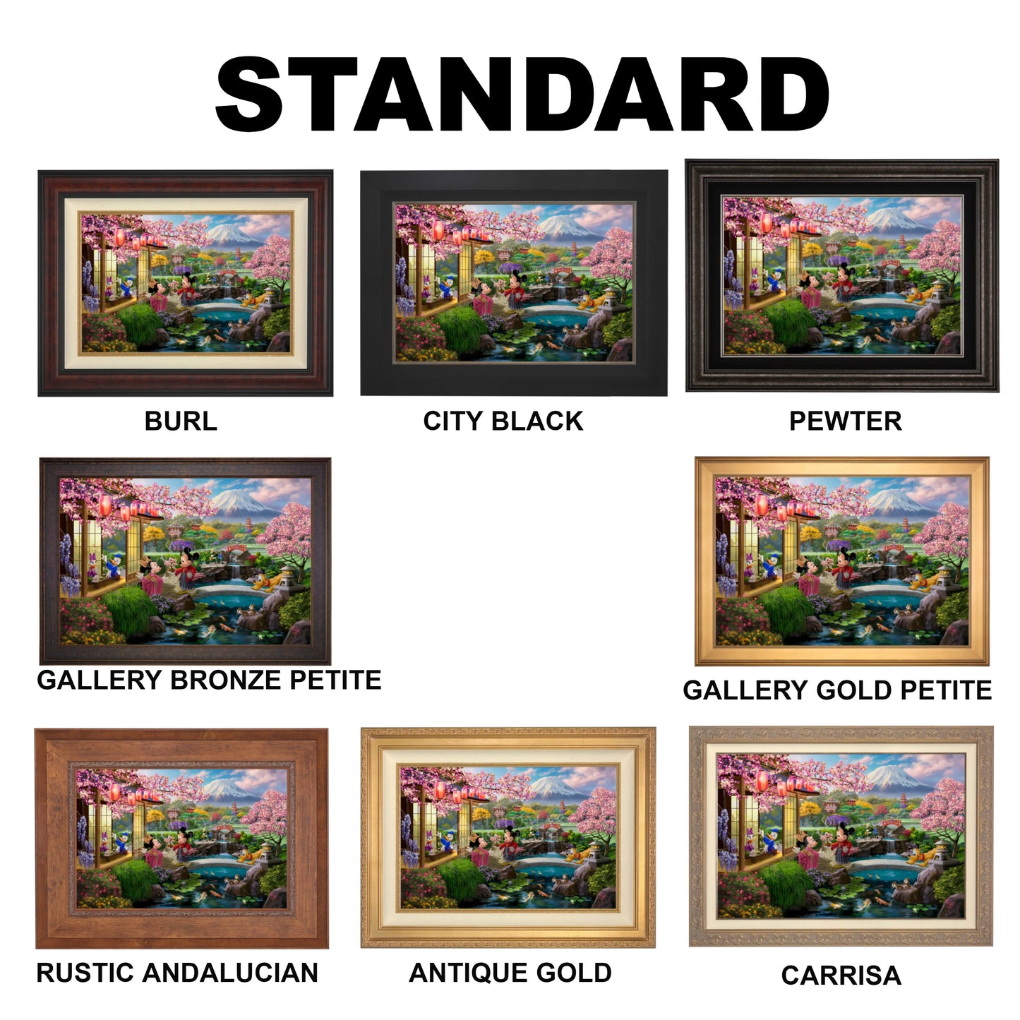 Disney Mickey and Minnie in Japan Limited Edition Canvas available from Thomas Kinkade Studios