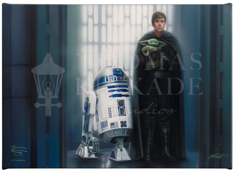 The Mandalorian by Monte Michael Moore featuring Grogu, Jedi Knight Luke Skywalker & R2-D2.