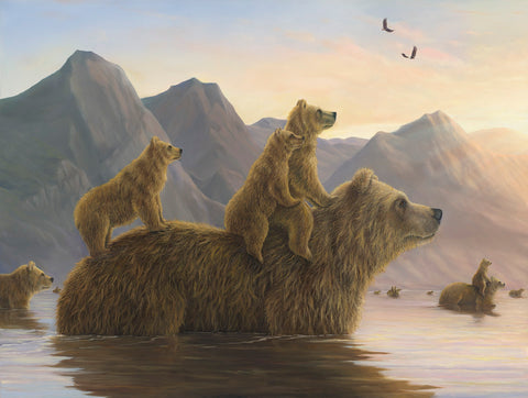 The Odyssey Limited-Edition by Robert Bissell features a bears on a pilgrimage or journey.