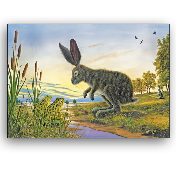 The Resolve by Robert Bissell features a bunny rabbit in discussion with a pair of frogs.