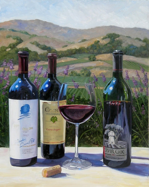 The Three 97's artwork by Susan Hoehn featuring Napa Valley wines