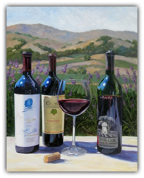 The Three 97's artwork by Susan Hoehn featuring Napa Valley wines