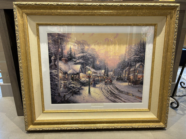 Village Christmas 18x24" SN Paper custom framed