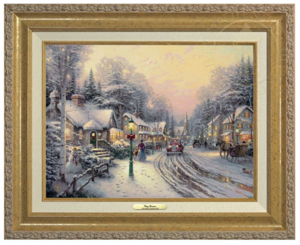 Village Christmas 18x24" SN Paper custom framed