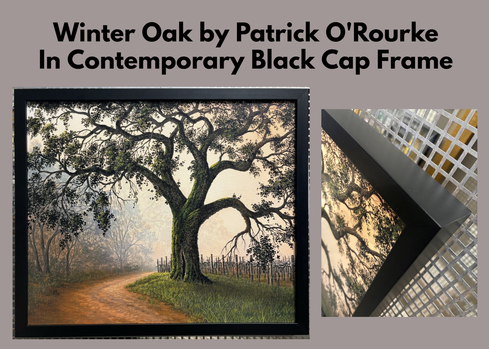 Winter Oak Framed in Black Cap Frame