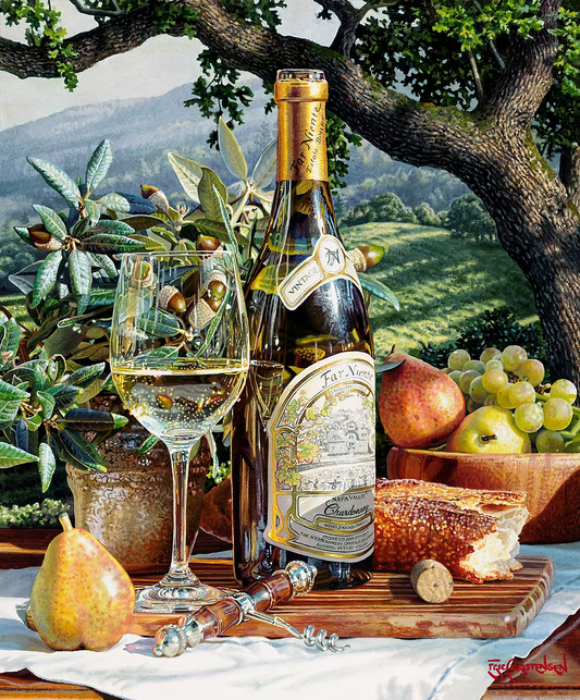 Flavorable Outlook wine art by Eric Christensen featuring Far Niente Chardonnay at Gallery 1870 Napa