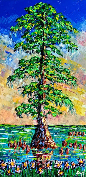 Autumn Cypress of the Bayou 40 x 20" original by Isabelle Dupuy