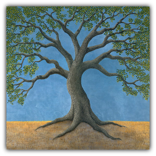 Grow & Flourish limited edition giclée on canvas by Patrick O’Rourke featuring warm golden tones and uplifting movement, available rolled or stretched.