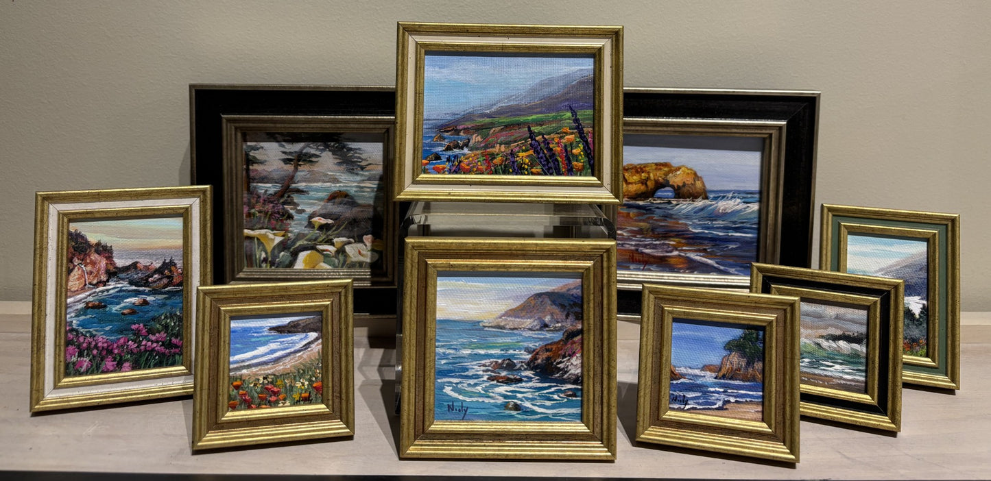 Miniature original paintings of the California Coast by Karen Neely