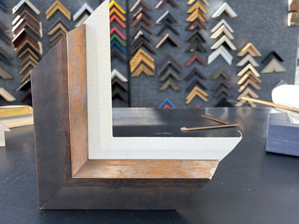 Metallic Charcoal Bronze Cap Frame with Beveled Lip