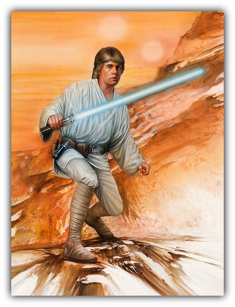 Luke - The Skywalker 24 x 18" original painting by Monte Moore featuring the beloved Star Wars Hero.
