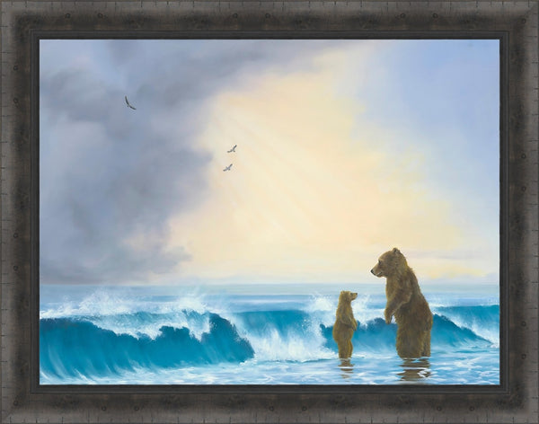 36x48" Antica Custom Wood Frame with black linen liner - Color Options Charcoal or Chestnut - Custom Framing