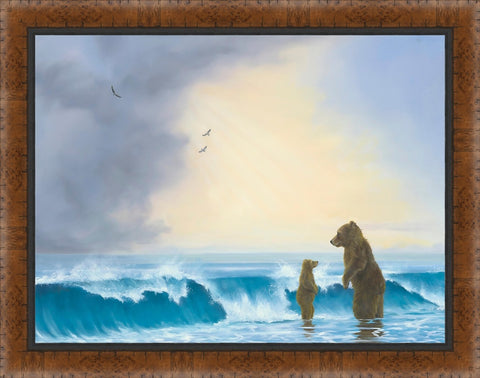 36x48" Antica Custom Wood Frame with black linen liner - Color Options Charcoal or Chestnut - Custom Framing