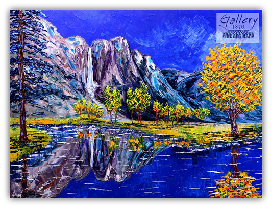 Original painting by Isabelle Dupuy of Yosemite National Park available exclusively at Gallery 1870 in Napa Valley California