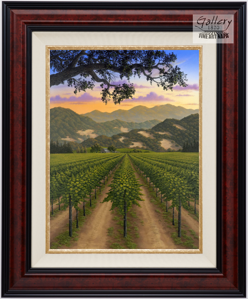 Napa Valley Vineyard by Patrick O'Rourke - custom framed