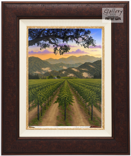 Napa Valley Vineyard by Patrick O'Rourke - custom framed