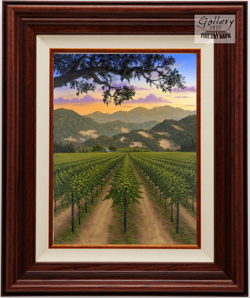 Napa Valley Vineyard by Patrick O'Rourke - custom framed