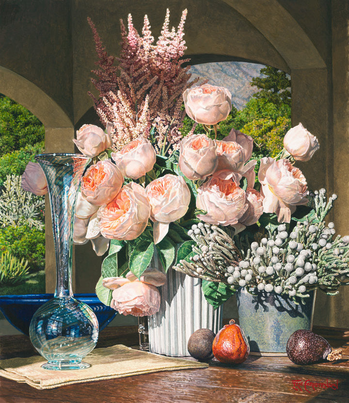 A Blush with Greatness by Eric Christensen hyperrealism in watercolors