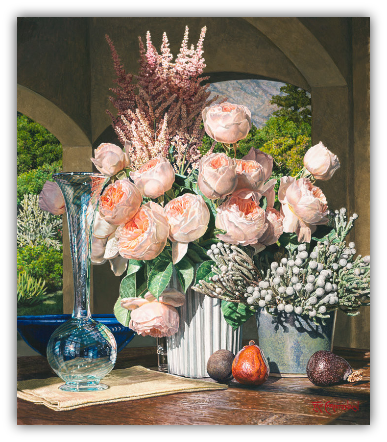 A Blush with Greatness by Eric Christensen hyperrealism in watercolors