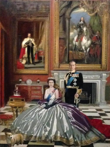Study of Queen Elizabeth II and Prince Philip on her Coronation Day