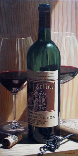 Cellar Select 30 x 15" original oil by Harada