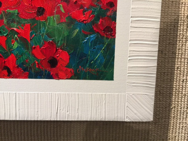 World of Happiness Romantic Impressionism artist Mikki Senkarik's signature frame or signature art finish edge.
