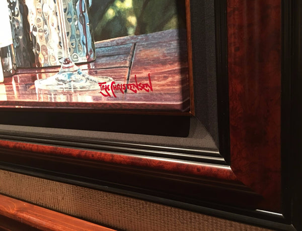 Burl Wood Frame with Black Linen Liner 