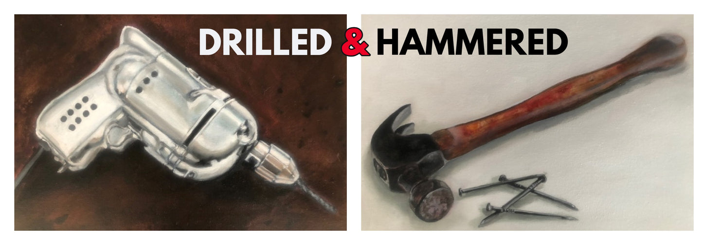 Drilled & Hammered 11 x 14" custom framed original oils by Chandler