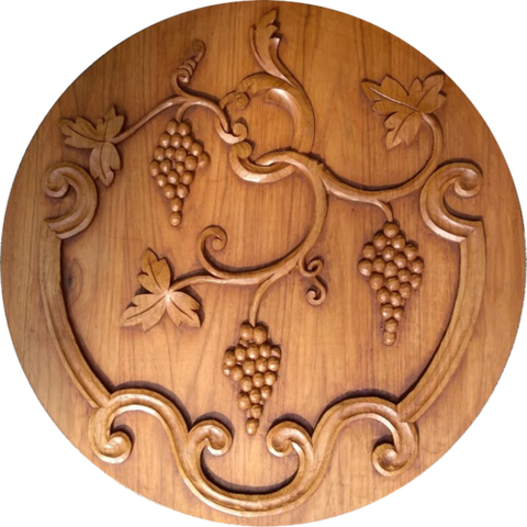 Vin Verdure 24" original round woodcarving